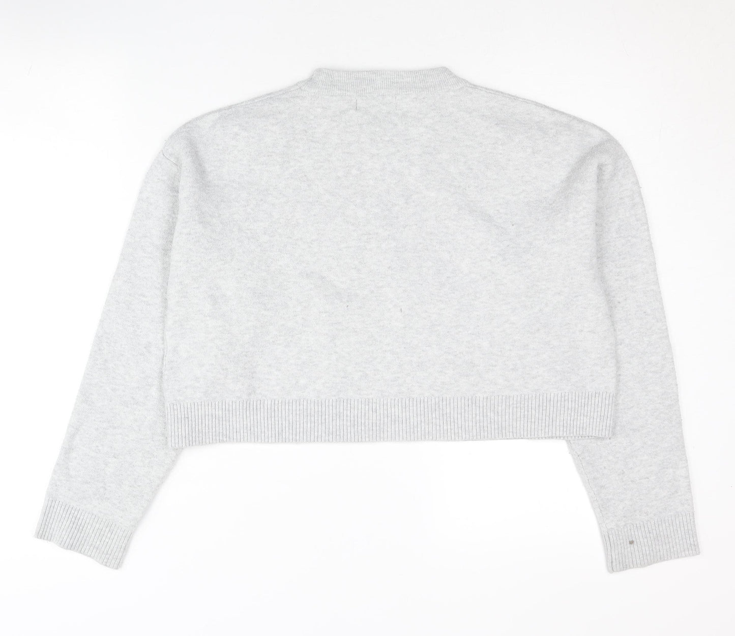 Bershka Women’s Grey Crew Neck Pullover Jumper Size 8