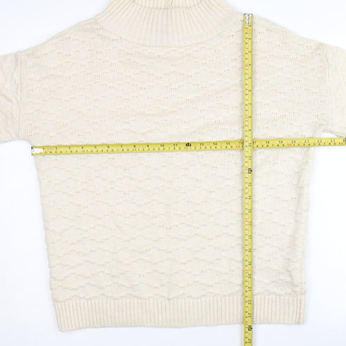 Next Women’s Ivory Mock Neck Knit Jumper Size M Acrylic Blend