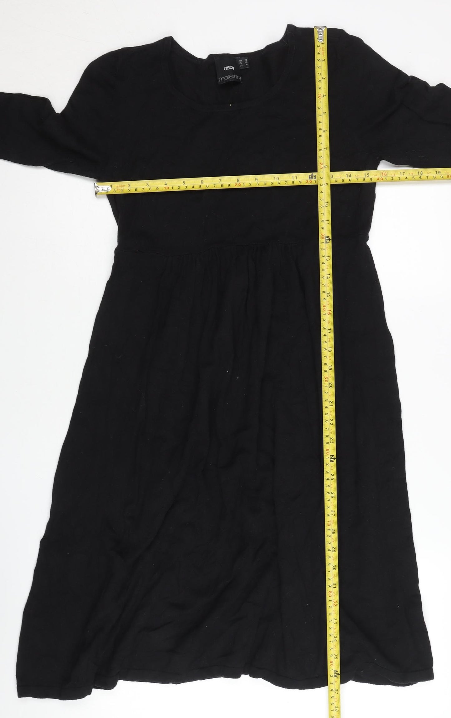 ASOS Maternity Women's Black Knee Length A-Line Dress Size 10