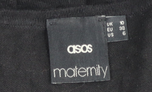 ASOS Maternity Women's Black Knee Length A-Line Dress Size 10