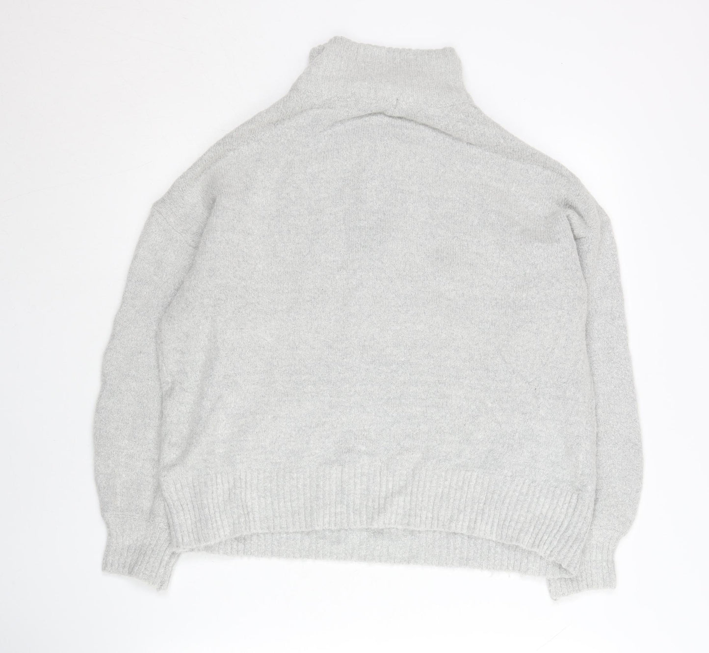 French Connection Women’s Grey XS 1/4 Zip High Neck Knit Jumper