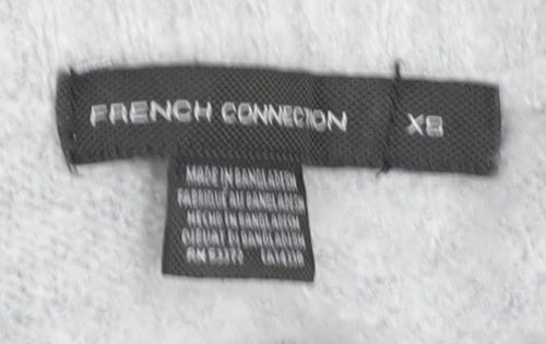 French Connection Women’s Grey XS 1/4 Zip High Neck Knit Jumper