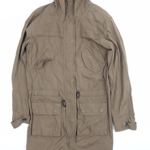 Cherokee Womens Brown Cotton Parka Jacket Size 8 Long Sleeve