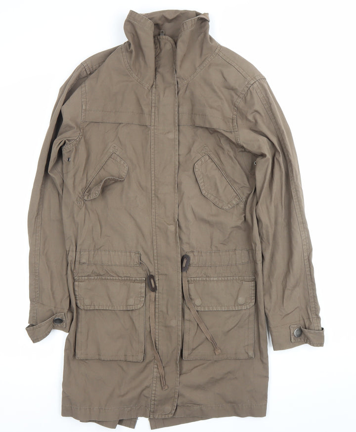 Cherokee Womens Brown Cotton Parka Jacket Size 8 Long Sleeve