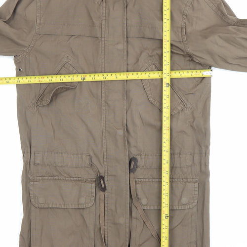 Cherokee Womens Brown Cotton Parka Jacket Size 8 Long Sleeve