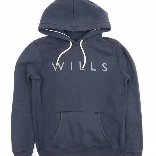 Jack Wills Womens Navy Hoodie UK 10 Pullover Logo Sweatshirt