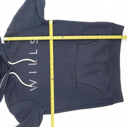 Jack Wills Womens Navy Hoodie UK 10 Pullover Logo Sweatshirt