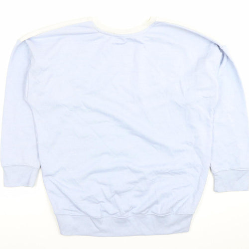 New Look Womens Sweatshirt Blue Colourblock Size 8 Pullover Casual