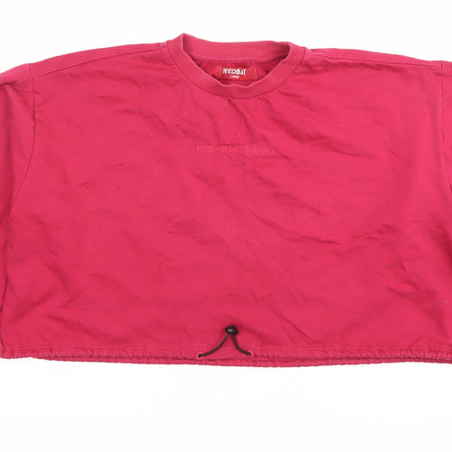 Redbat Women’s Red Pullover Sweatshirt L Cotton Blend Drawstring