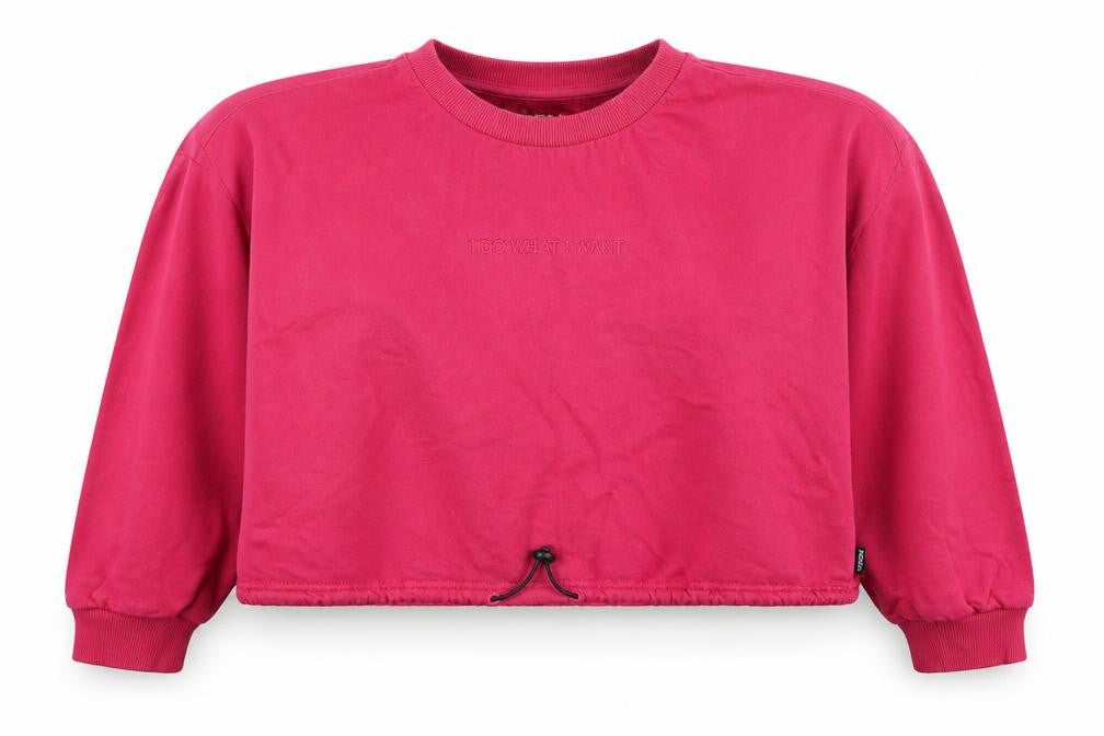 Front view of Redbat Women’s Red Pullover Sweatshirt L Cotton Blend Drawstring