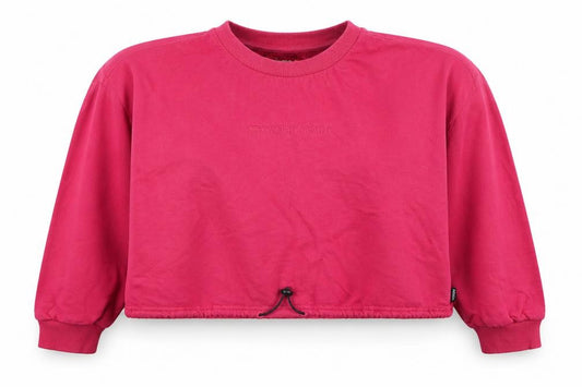 Front view of Redbat Women’s Red Pullover Sweatshirt L Cotton Blend Drawstring