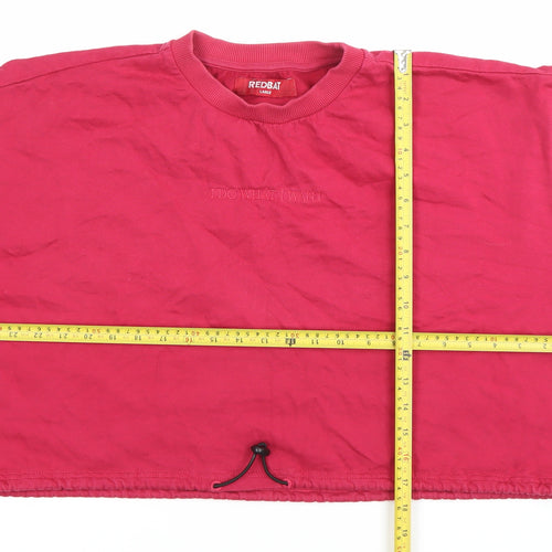 Redbat Women’s Red Pullover Sweatshirt L Cotton Blend Drawstring