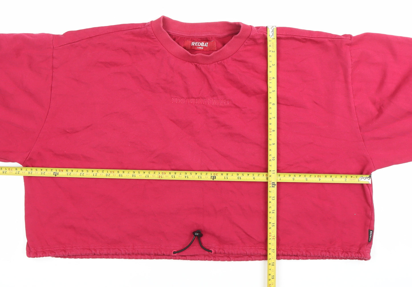 Redbat Women’s Red Pullover Sweatshirt L Cotton Blend Drawstring