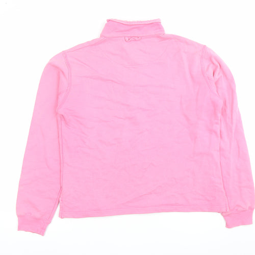 Chatham Womens Pink Small 1/4 Zip Cotton Sweatshirt Jumper