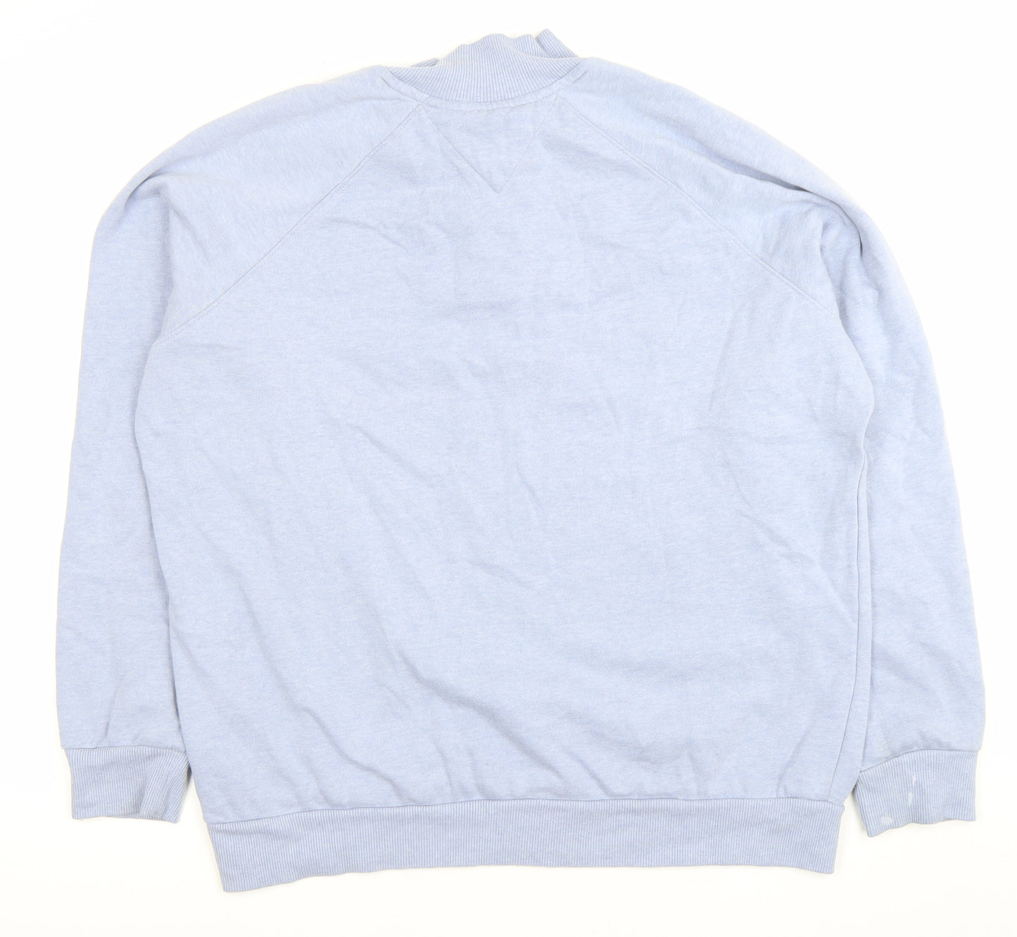 Lincoln Men’s Blue XL Henley Sweatshirt Button Neck Cotton Blend