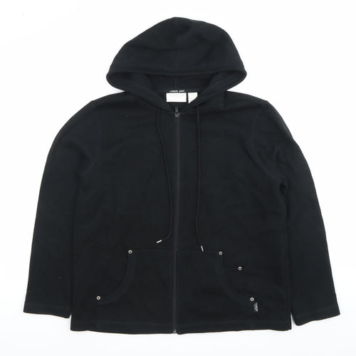 Liz Claiborne Womens Black Petite Small Full Zip Hoodie