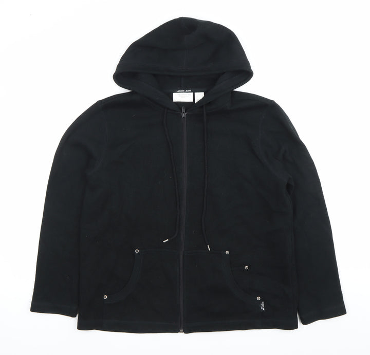 Liz Claiborne Womens Black Petite Small Full Zip Hoodie