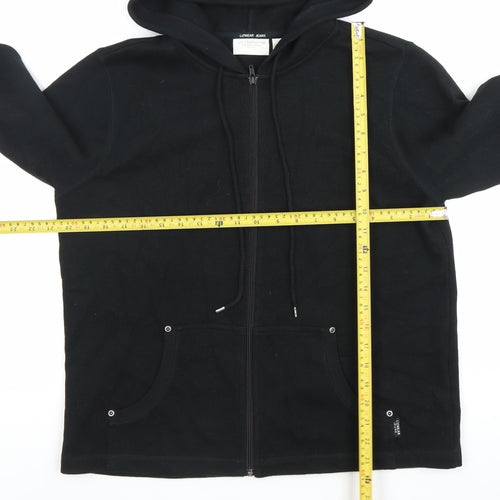 Liz Claiborne Womens Black Petite Small Full Zip Hoodie