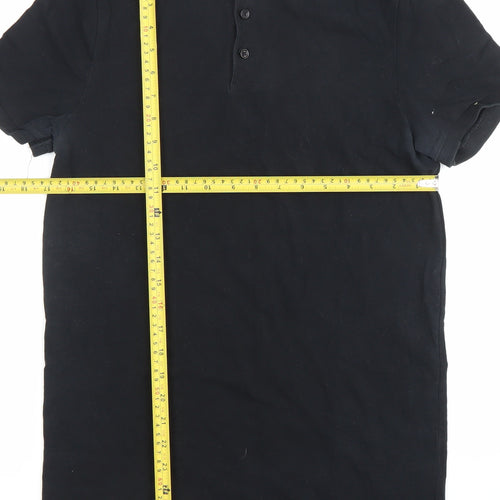 ASOS Men’s Black Polo Shirt Size S Regular Fit Cotton Casual