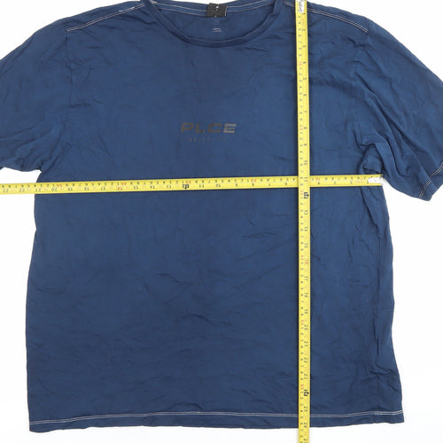 883 Police Mens Blue 2XL Cotton Crew Neck Short Sleeve T-Shirt