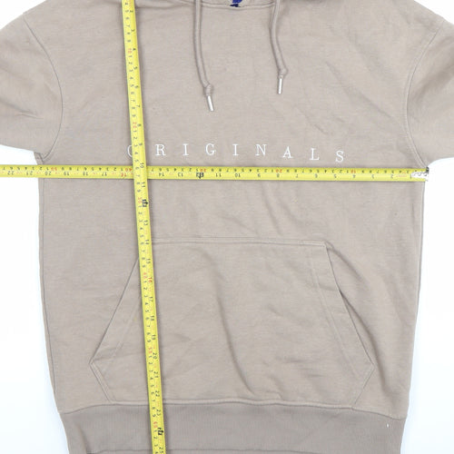 Jack & Jones Mens Beige Pullover Hoodie Size M Originals Logo