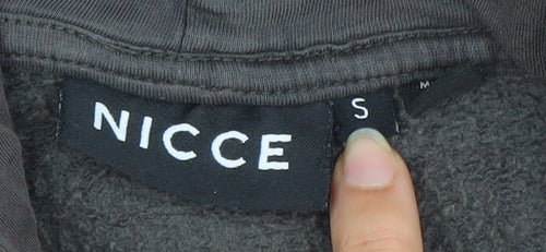 Nicce Men’s Grey Pullover Hoodie Small Logo Fleece Sweatshirt