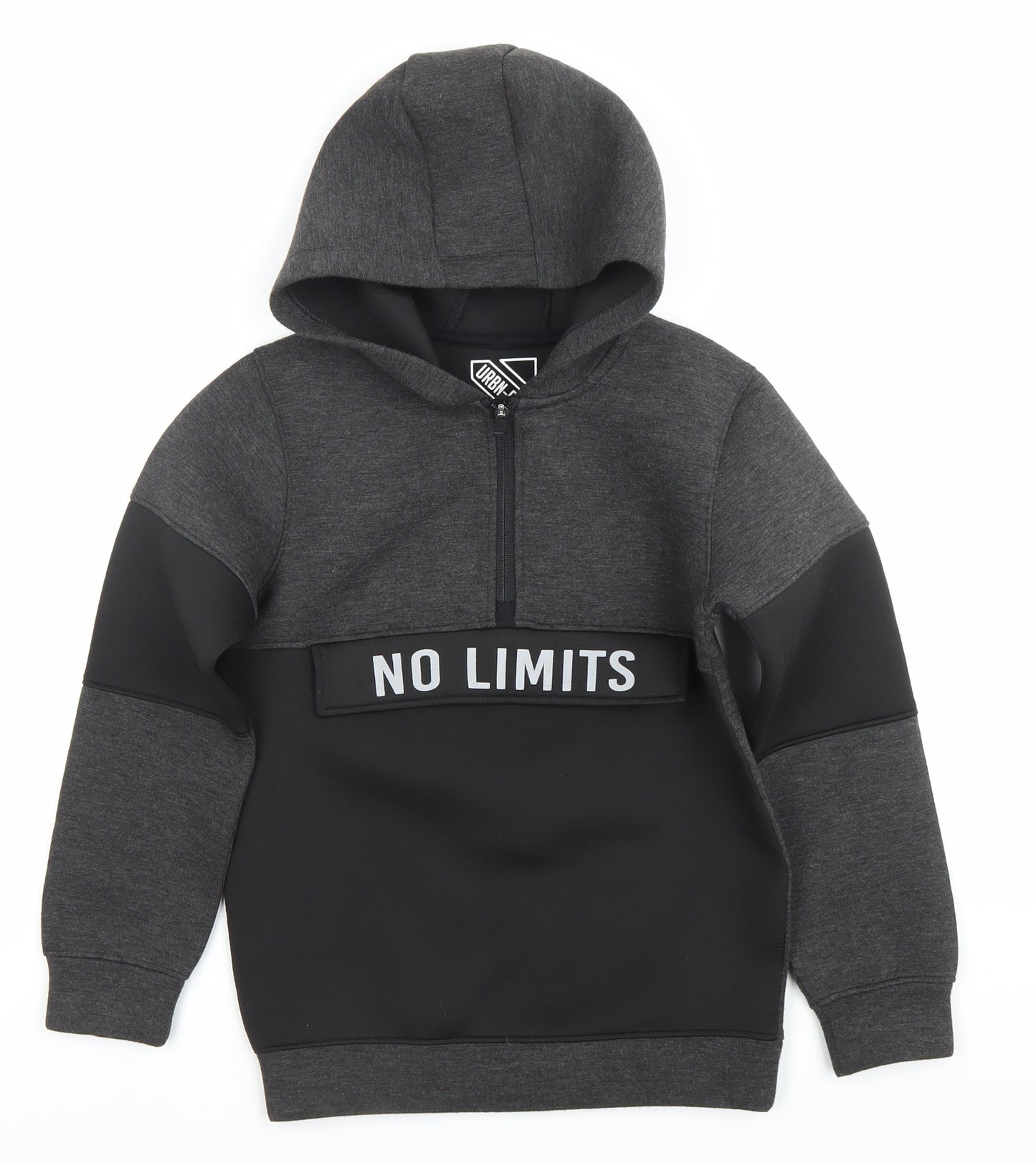 URBN-DEPT Boys Grey Black Pullover Hoodie 9 Years No Limits Graphic