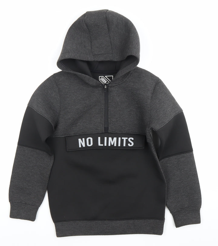 URBN-DEPT Boys Grey Black Pullover Hoodie 9 Years No Limits Graphic
