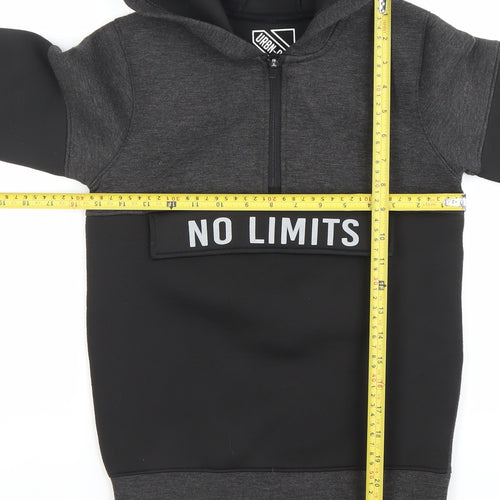 URBN-DEPT Boys Grey Black Pullover Hoodie 9 Years No Limits Graphic