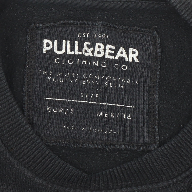 Pull&Bear Men’s Black Grey Colour Block Sweatshirt Size S