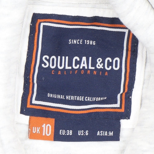 SoulCal & Co Womens Grey Pullover Hoodie UK 10 Regular Fit