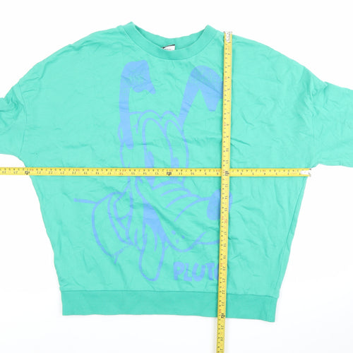 George Disney Pluto Green Women's Sweatshirt Size 12 Pullover