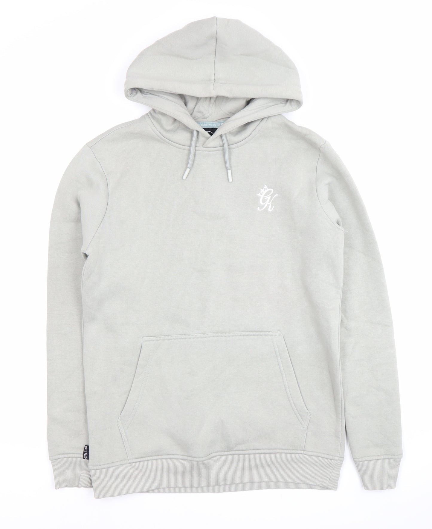 Gym King Men’s Grey Pullover Hoodie XS Slim Fit Logo Hooded