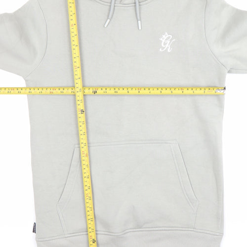 Gym King Men’s Grey Pullover Hoodie XS Slim Fit Logo Hooded