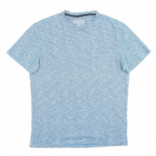 Next Men’s Blue Striped Cotton Crew Neck T-Shirt Size S