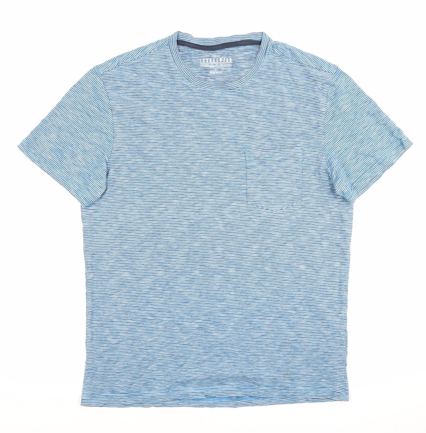 Next Men’s Blue Striped Cotton Crew Neck T-Shirt Size S