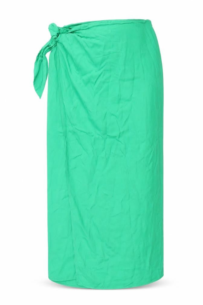Zara Women’s Green Wrap Midi Skirt Size M Viscose Summer Beachwear