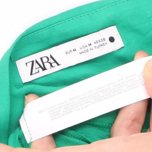 Zara Women’s Green Wrap Midi Skirt Size M Viscose Summer Beachwear