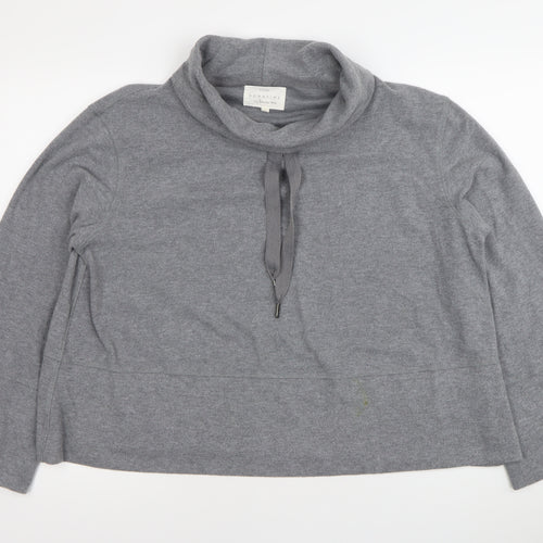 Next Women Grey Cowl Neck Pullover Sweatshirt Size 14
