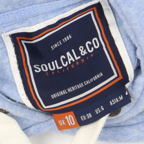 SoulCal&Co Womens Blue Pullover Hoodie Size 10 Regular Fit Logo Casual