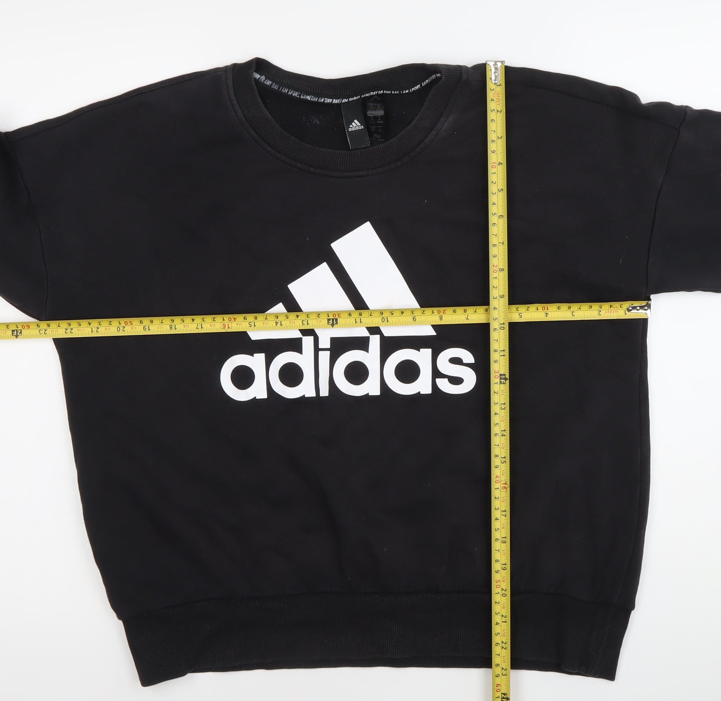 Adidas Womens Black M Pullover Sweatshirt Logo Sportswear