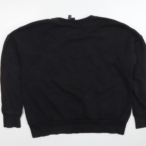Adidas Womens Black M Pullover Sweatshirt Logo Sportswear