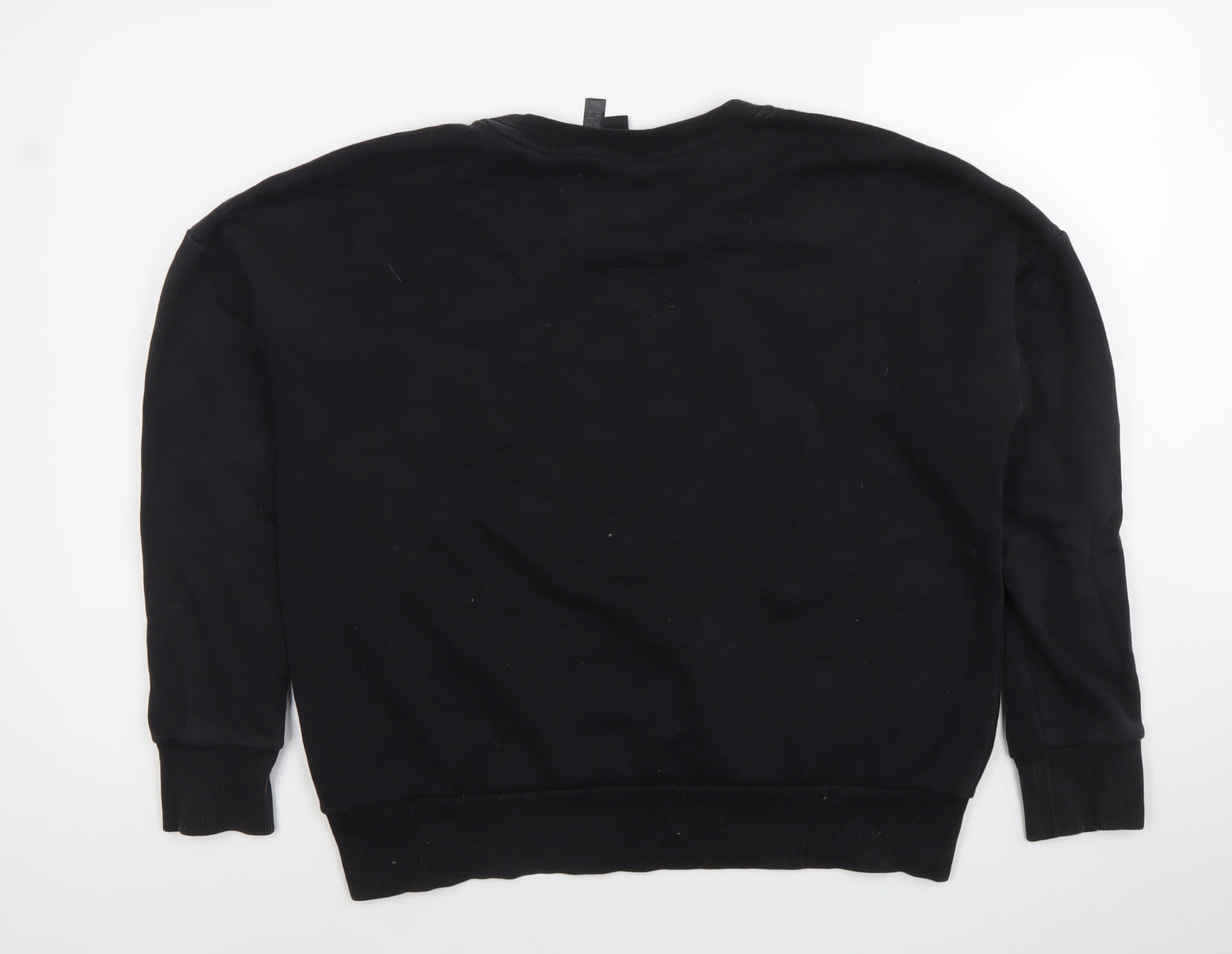 Adidas Womens Black M Pullover Sweatshirt Logo Sportswear