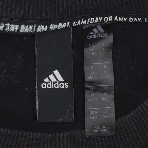 Adidas Womens Black M Pullover Sweatshirt Logo Sportswear