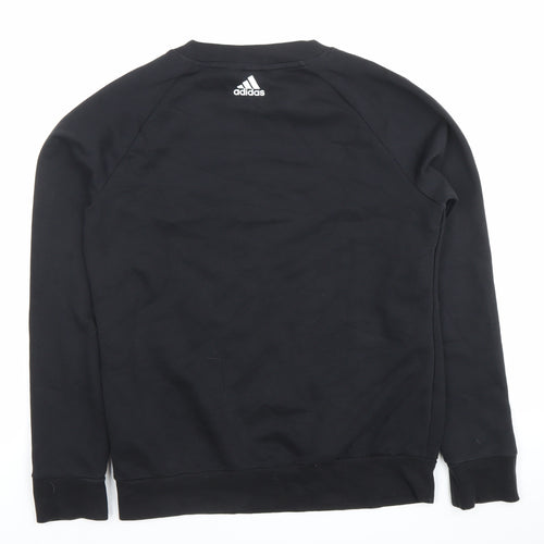 Adidas Womens Black Pullover Sweatshirt Size 12 Logo Sports Top