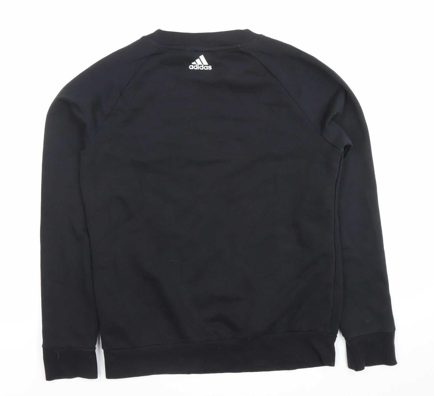 Adidas Womens Black Pullover Sweatshirt Size 12 Logo Sports Top