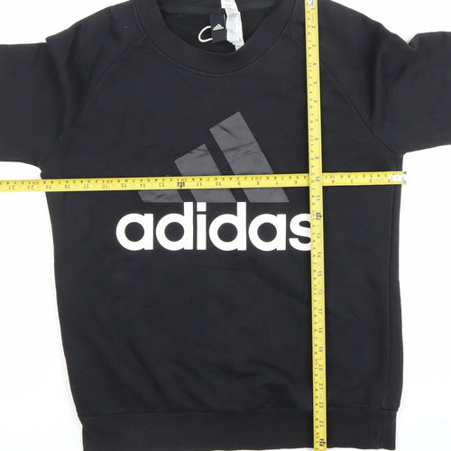 Adidas Womens Black Pullover Sweatshirt Size 12 Logo Sports Top