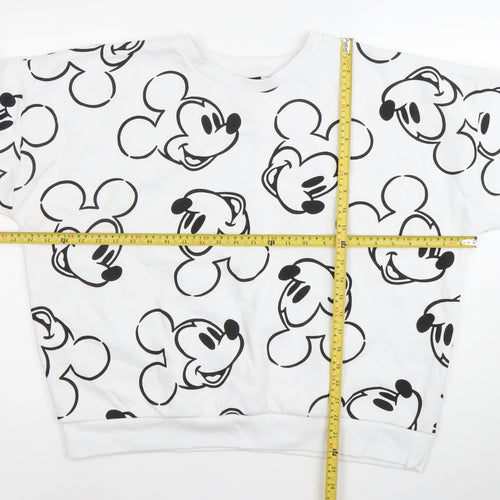Disney Mickey Mouse Unisex Adults White L Pullover Sweatshirt