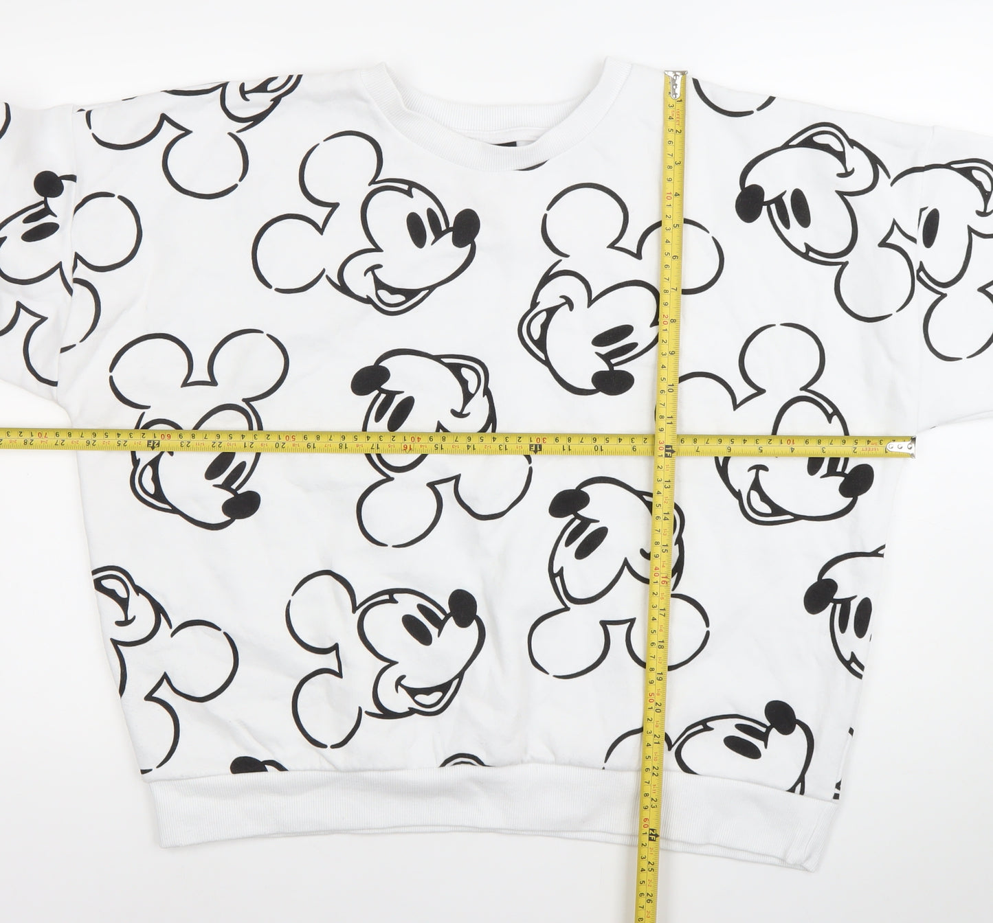 Disney Mickey Mouse Unisex Adults White L Pullover Sweatshirt