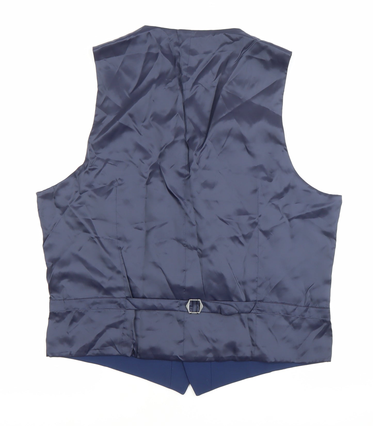 Marks and Spencer Men's Blue Wool Blend Slim Fit Waistcoat L 41-43"